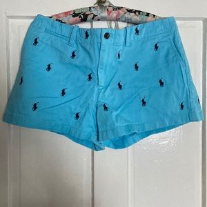 Size 8 Ralph Lauren Sport Short- Sky Blue w/ Navy Logo